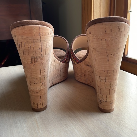 VERONICA BEARD NWOT Womens Sz 9.5 Dali Multi Woven Cork Wedge Sandals Brown - Picture 11 of 16